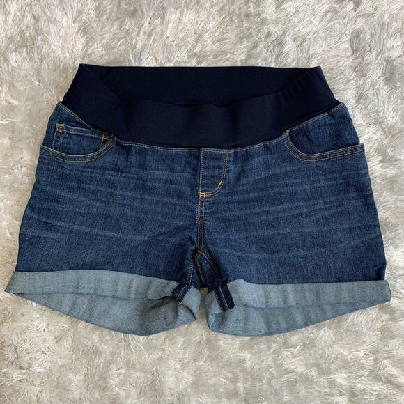 liz lange Maternity  Denim Jean Shorts Sz Midi Sz XS 0-2 - Picture 1 of 3